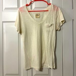 Hollister off-white v-neck t shirt